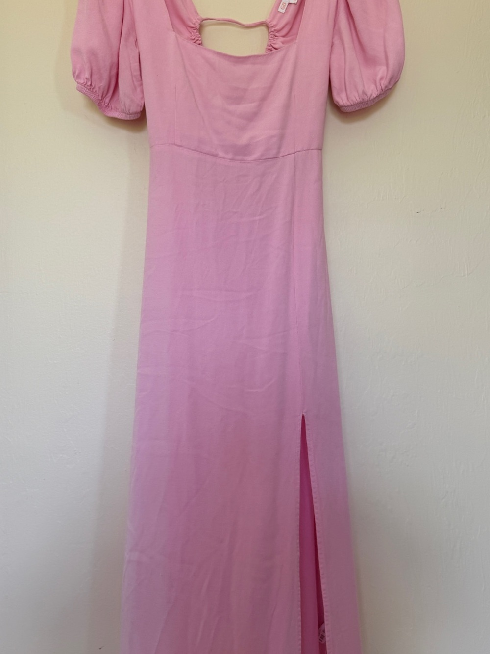 Nordstrom Pink Lace-Up Maxi Dress with Side Slit